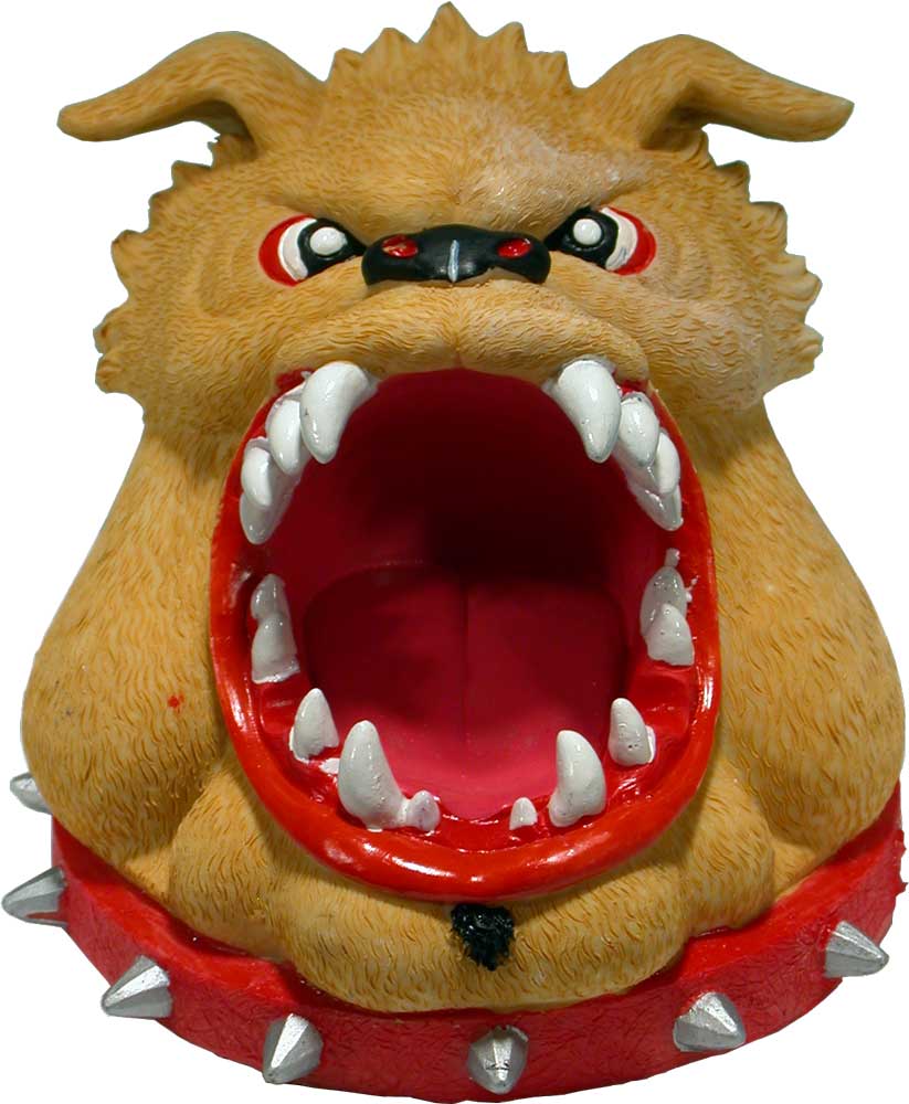 #0400-2894-29: Halloween Voodoo Big Bad Bull Dog - Open Mouth - Small Ashtray Candy Dish, FREE SHIPPING!