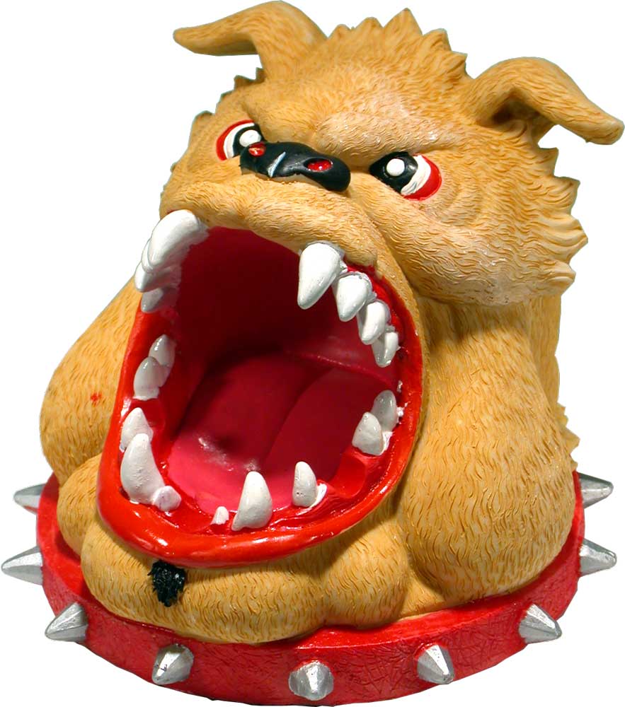 #0400-2894-29: Halloween Voodoo Big Bad Bull Dog - Open Mouth - Small Ashtray Candy Dish, FREE SHIPPING!