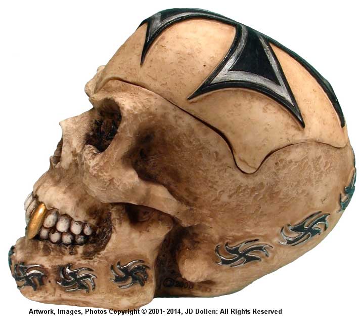 #0400-2895-06: Halloween Voodoo Iron Cross Devil-Demon Skull - Medium Sized Ashtray Candy Dish, FREE SHIPPING!