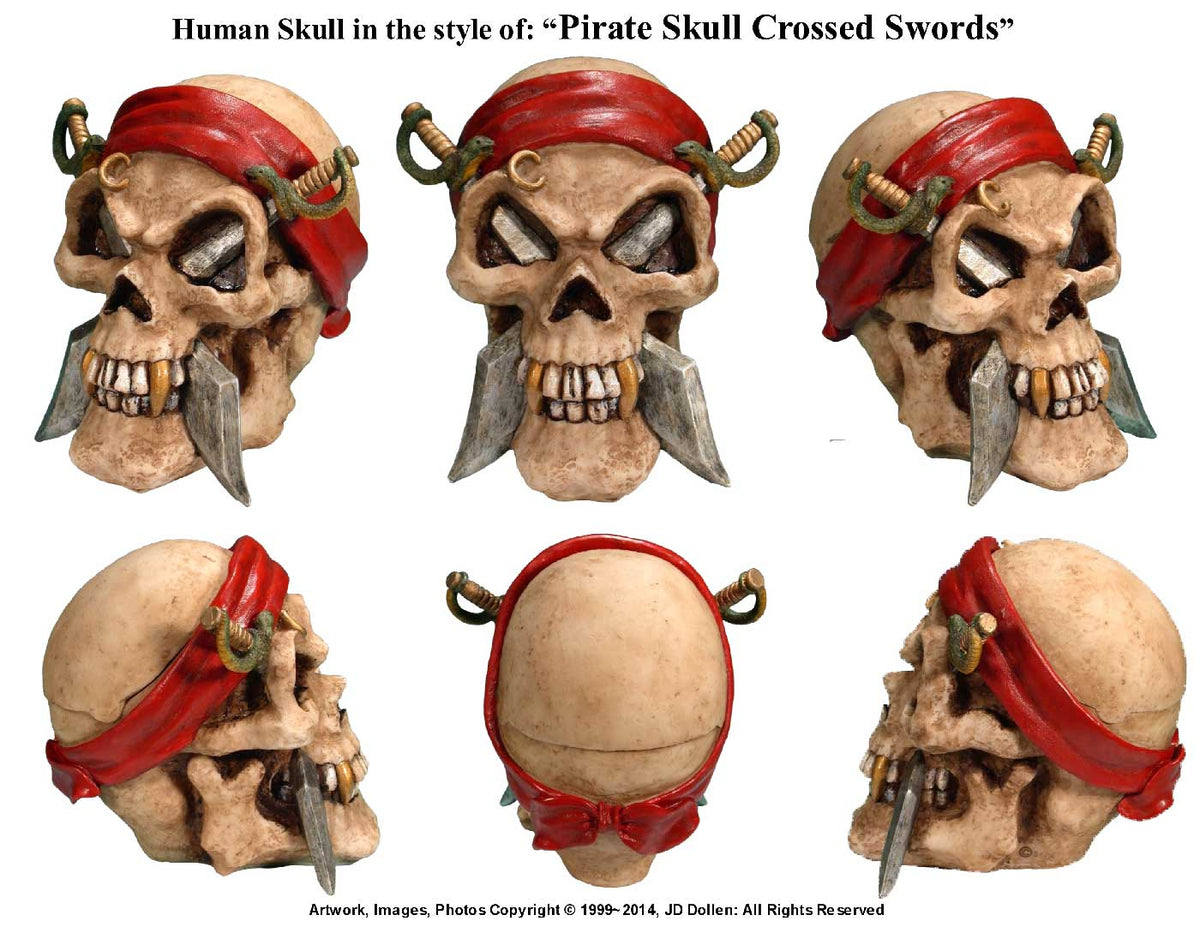 #0400-2895-10: Halloween Voodoo Pirate Daggers + Swords Devil-Demon Skull - Medium Sized Ashtray Candy Dish, FREE SHIPPING!