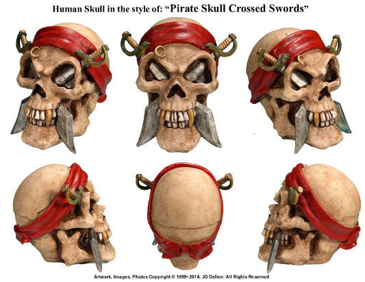 #0400-2895-10: Halloween Voodoo Pirate Daggers + Swords Devil-Demon Skull - Medium Sized Ashtray Candy Dish, FREE SHIPPING!