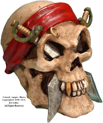 #0400-2895-10: Halloween Voodoo Pirate Daggers + Swords Devil-Demon Skull - Medium Sized Ashtray Candy Dish, FREE SHIPPING!