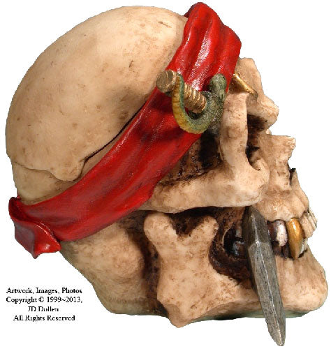 #0400-2895-10: Halloween Voodoo Pirate Daggers + Swords Devil-Demon Skull - Medium Sized Ashtray Candy Dish, FREE SHIPPING!