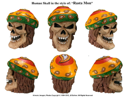 #0400-2895-18: Halloween Voodoo Pirate Jamaican Rasta Devil-Demon Skull - Medium Sized Ashtray Candy Dish, FREE SHIPPING!