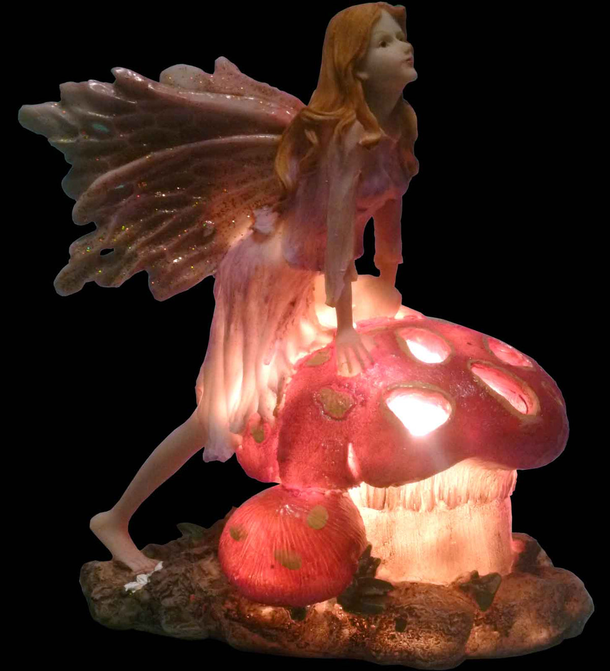 #0400-2949: Alice N' Fairy Wonderland Magic Mushrooms Night Light Lamp 7-watt Bulb, 110v 6’ft Electric Cord In-line Cord On-Off Switch - FREE SHIPPING!