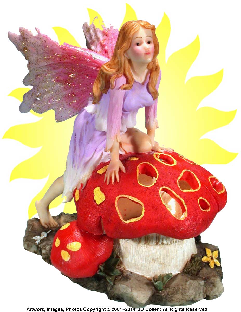 #0400-2949: Alice N' Fairy Wonderland Magic Mushrooms Night Light Lamp 7-watt Bulb, 110v 6’ft Electric Cord In-line Cord On-Off Switch - FREE SHIPPING!