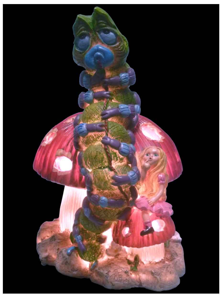 #0400-2950: Alice Wonderland Caterpillar Magic Mushrooms Night Light Lamp 7-watt Bulb, 110v 6’ft Electric Cord In-line Cord On-Off Switch - FREE SHIPPING!