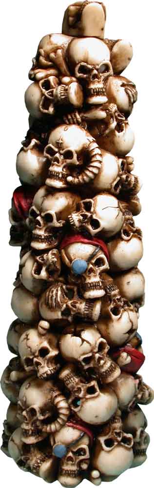 #0400-3034: Dead Heads Stack Human Demon Vampire Skulls Incense Burner Smoking Dark Tower, Stick Incense Burner Ash-Catcher, by Nose Desserts® FREE SHIPPING!