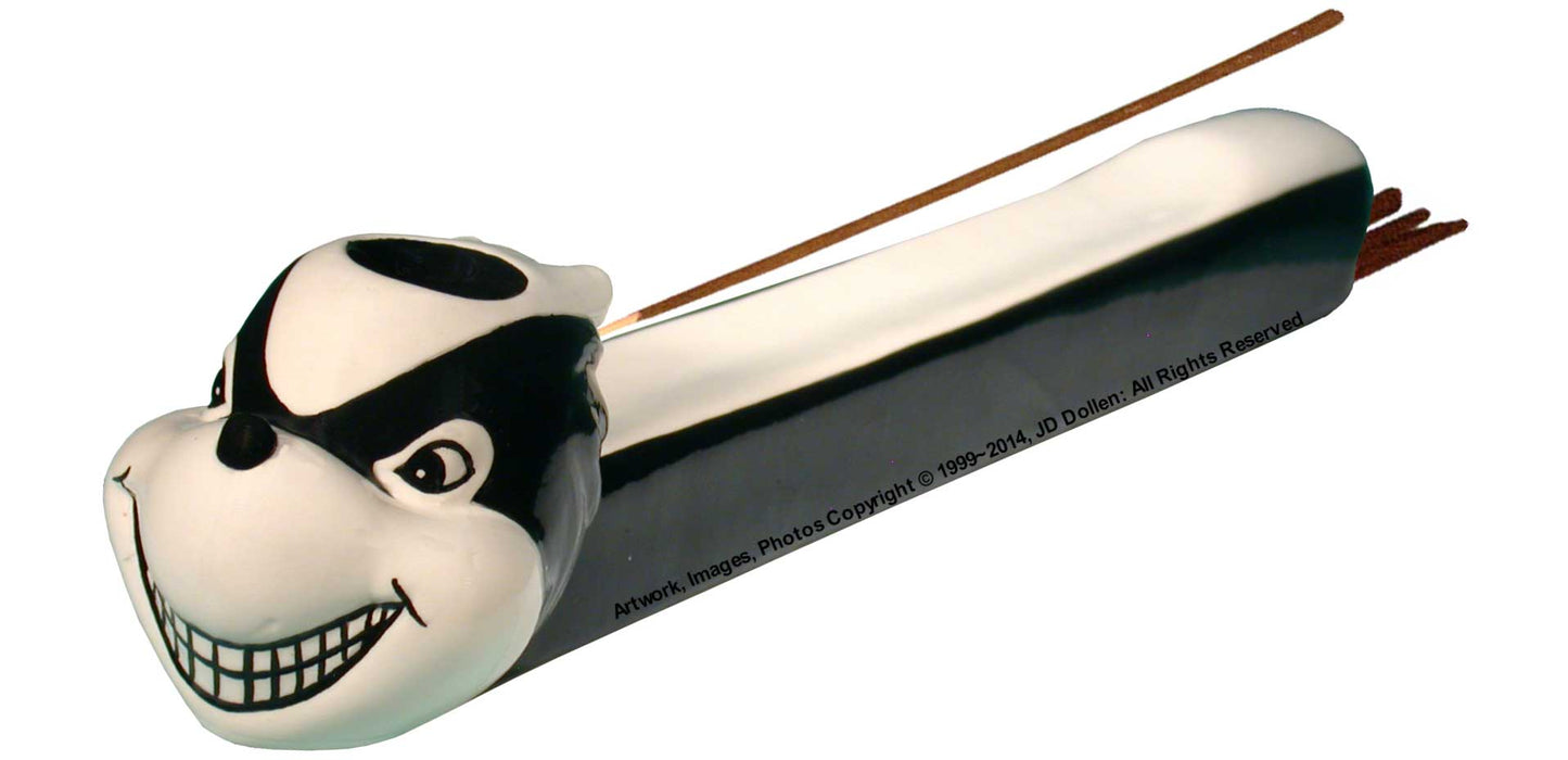 Awesome Peace Pipe Grateful Head Skunk Ceramic Glass combination Tobacco and Incense Burner Made in USA -FREE SHIPPING!