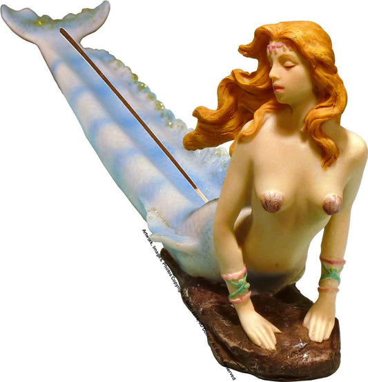 Mermaid Sea Ocean Maiden Stick Incense Burner + Ash-catcher, FREE SHIPPING!