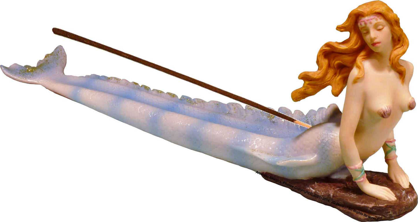 Mermaid Sea Ocean Maiden Stick Incense Burner + Ash-catcher, FREE SHIPPING!