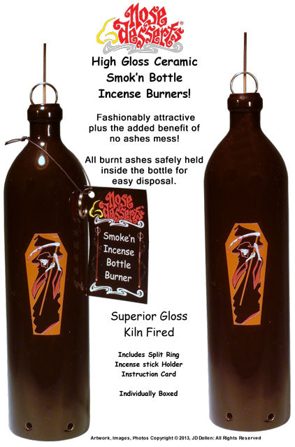 #3101-GRMR: Jam'n Jazz-men Rock n' Roll Wonderland Fantasy Design, Smoking Bottle Incense Burner - Ash-catcher, by Nose Desserts FREE SHIPPING!