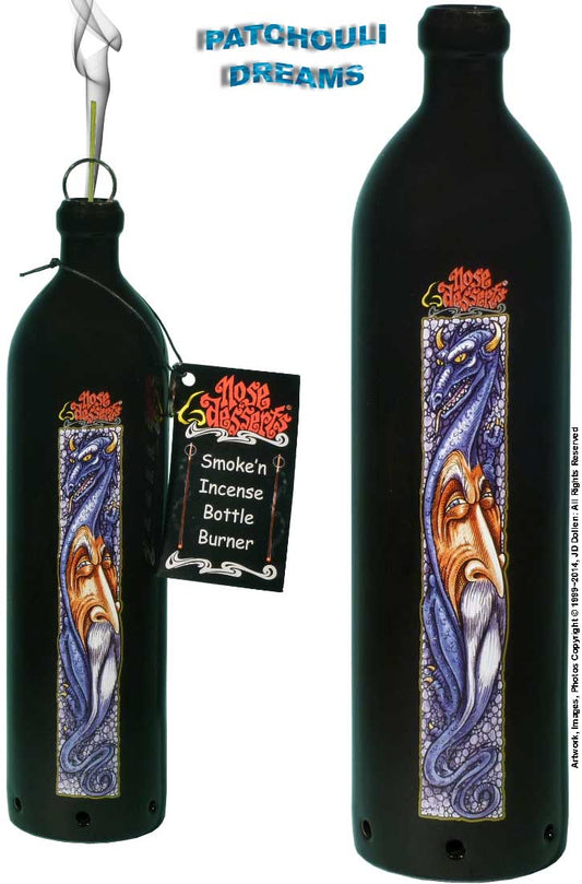 #3101-2841: Morphing Magic Dragon and Wizard Wonderland Fantasy Design, Smoking Bottle Incense Burner - Ash-catcher, by Nose Desserts FREE SHIPPING!