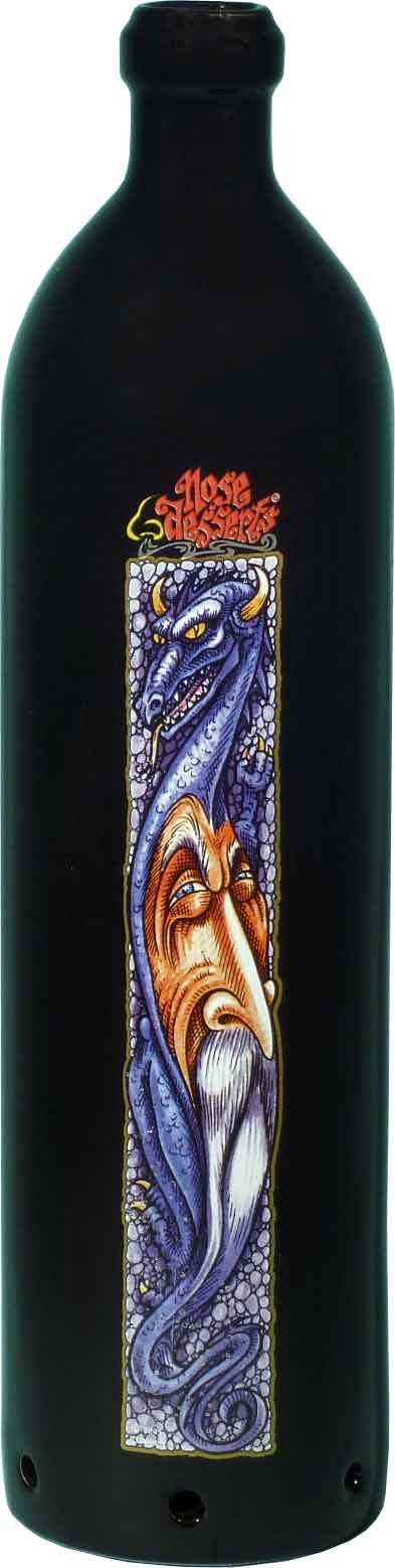 #0400-3101-2841: Morphing Magic Dragon and Wizard Wonderland Fantasy Design, Smoking Bottle Incense Burner - Ash-catcher, by Nose Desserts FREE SHIPPING!