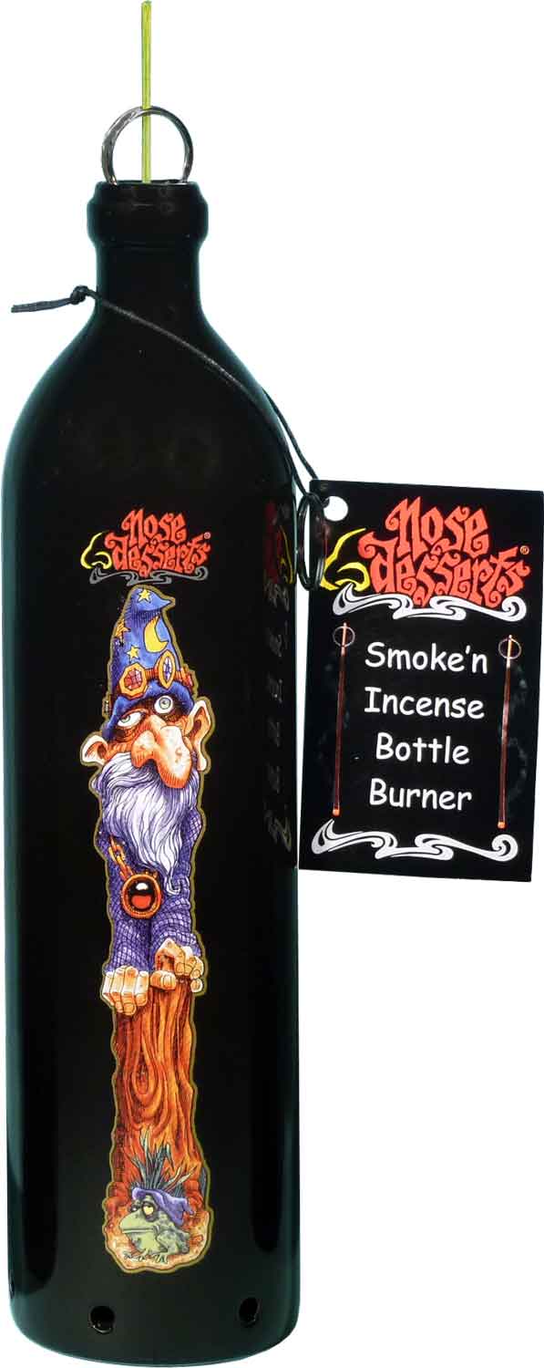 #3101-2844: Sandalwood and Frog Wizard Wonderland Fantasy Design, Smoking Bottle Incense Burner - Ash-catcher, by Nose Desserts FREE SHIPPING!