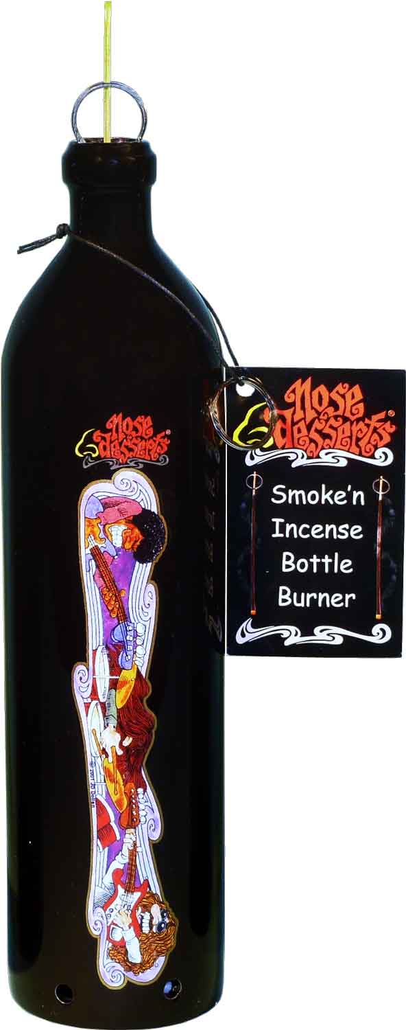 #3101-2847: Jam'n Jazz-men Rock n' Roll Wonderland Fantasy Design, Smoking Bottle Incense Burner - Ash-catcher, by Nose Desserts FREE SHIPPING!