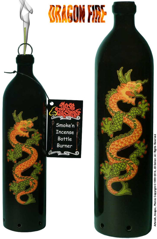 #3101-DRG: Asian Long Dragon Wonderland Fantasy Design, Smoking Bottle Incense Burner - Ash-catcher, by Nose Desserts FREE SHIPPING!