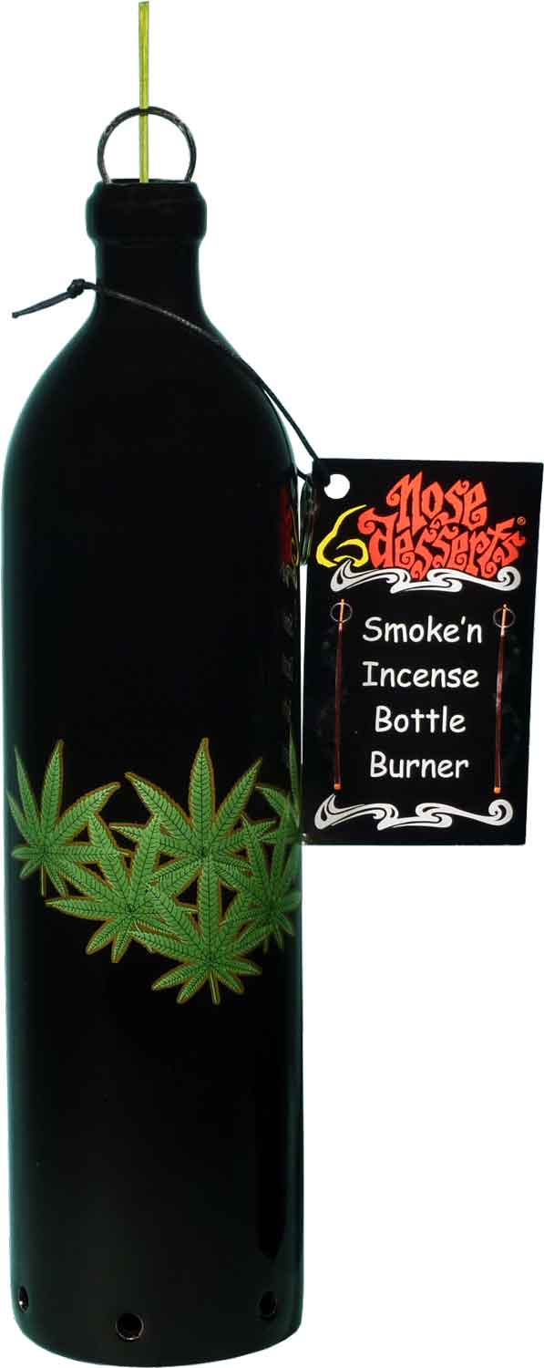 #3101-6 Leafs: Six Happy Leafs Rock n' Roll Wonderland Fantasy Design, Smoking Bottle Incense Burner - Ash-catcher, by Nose Desserts FREE SHIPPING!